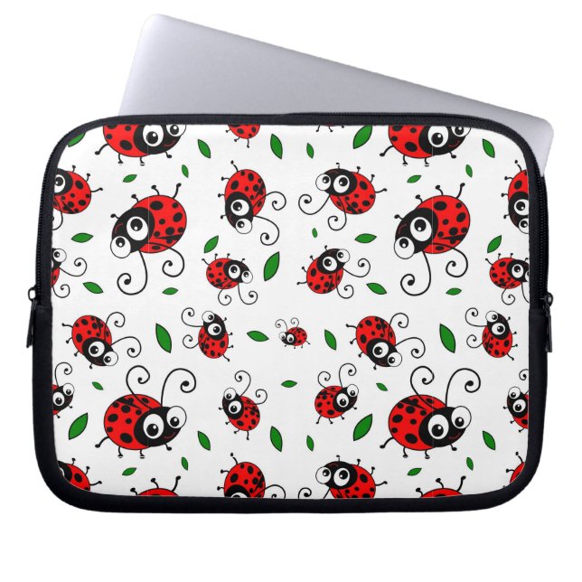 Ladybug Pattern Laptopschutzhülle (Vorderseite)