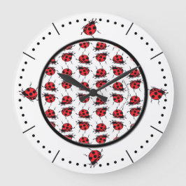 Ladybug Pattern Large Clock Große Wanduhr