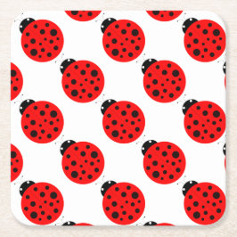 Ladybug Pattern Rechteckiger Pappuntersetzer