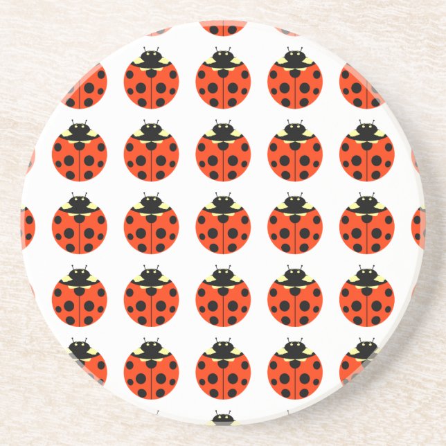 ladybug pattern sandstein untersetzer (Vorne)