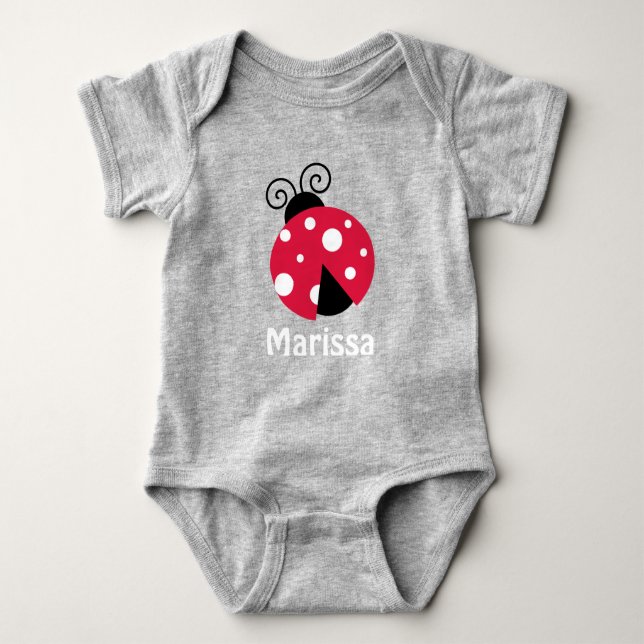 Ladybug Personalisierte Vorlagen Baby Strampler (Vorderseite)