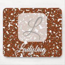 Ladybug personalisiertes Monogramm-Mousepad