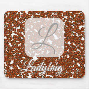 Ladybug personalisiertes Monogramm-Mousepad Mousepad