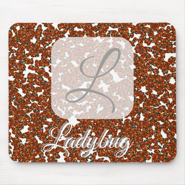 Ladybug personalisiertes Monogramm-Mousepad Mousepad (Vorne)