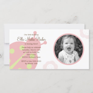 Ladybug Photo Anniversaire Invitation
