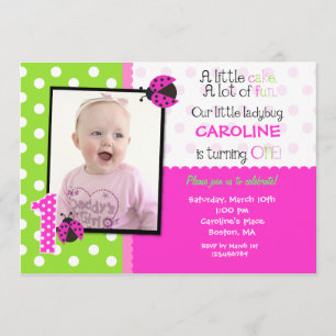 Ladybug Photo Invitation à la fête d'anniversaire