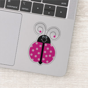 Ladybug Pink Polka Dot lächeln Whimsical Aufkleber