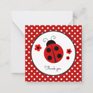 Ladybug Polka Dot Merci Carte Note