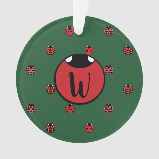 Ladybug Polka Dots Akrylic Ornament (Vorderseite)