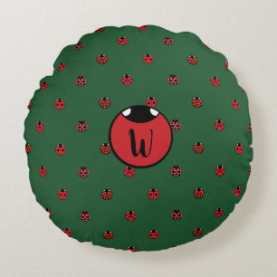Ladybug Polka Dots Round Pillow Rundes Kissen