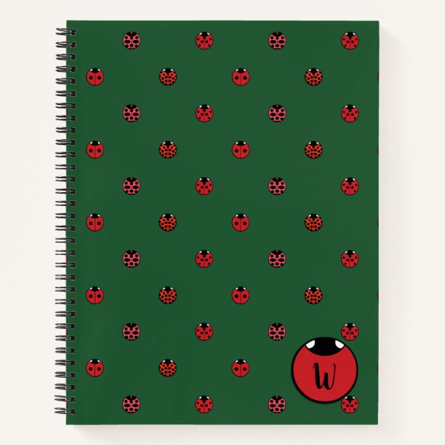Ladybug Polka Dots Spiral Notebook Notizbuch (Vorderseite)