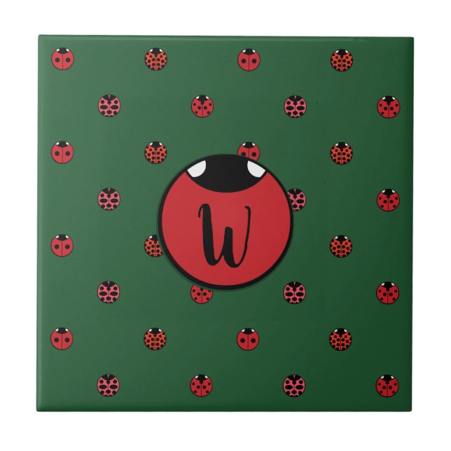 Ladybug Polka Dots Tile Fliese (Vorderseite)