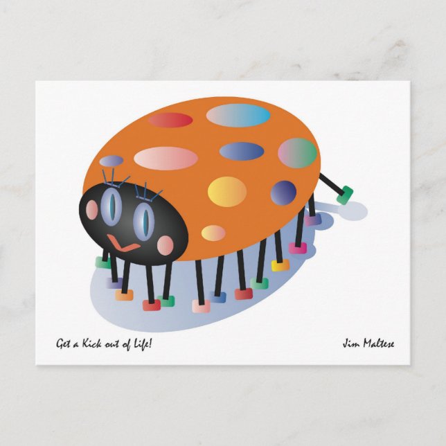 LADYBUG POSTCARD GREETING / JIM MALTESE POSTKARTE (Vorderseite)