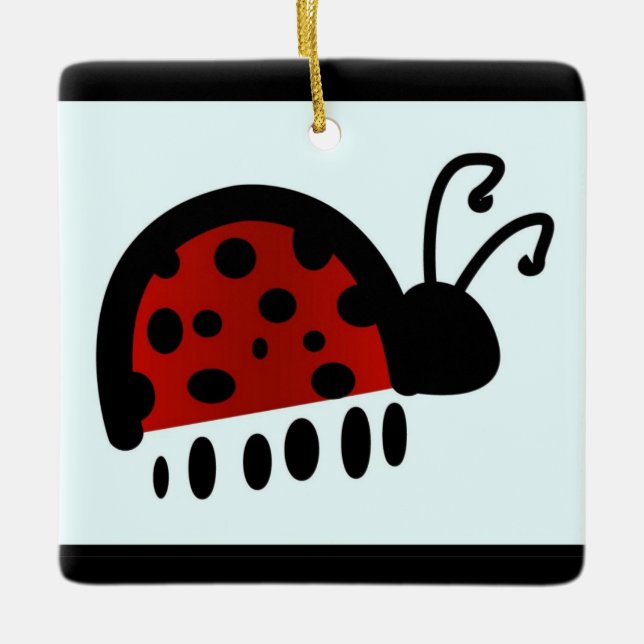 Ladybug Postcard Keramikornament (Vorderseite)