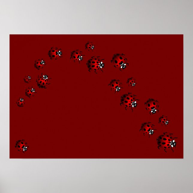Ladybug Print Ladybird Art Large Small Poster (Vorne)