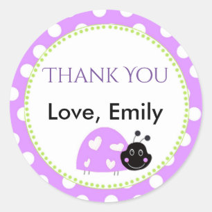 Ladybug Purple Green Cadeau Favoriser Étiquette La