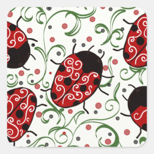 Ladybug Quadratischer Aufkleber