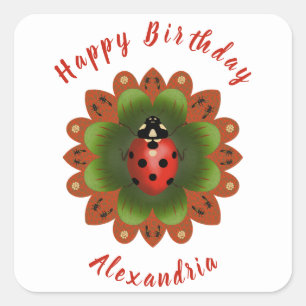 Ladybug Quadratischer Aufkleber