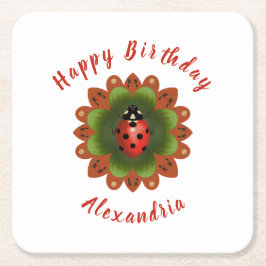 Ladybug Rechteckiger Pappuntersetzer