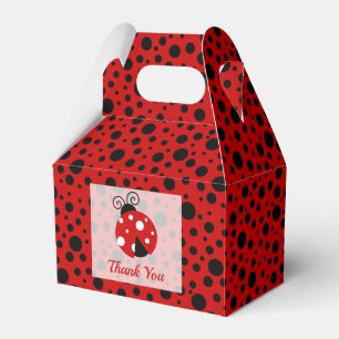Ladybug Red Black Frame Polka Dots Kindergeburtsta Geschenkschachtel