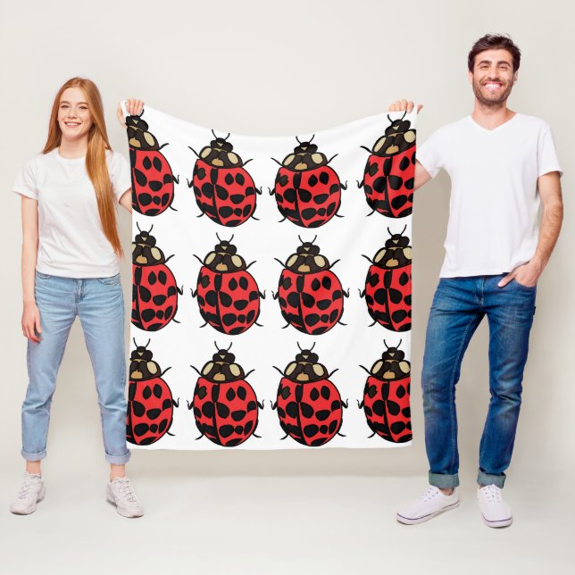 Ladybug Red Black Insect Ladybug Fleecedecke (Beispiel)