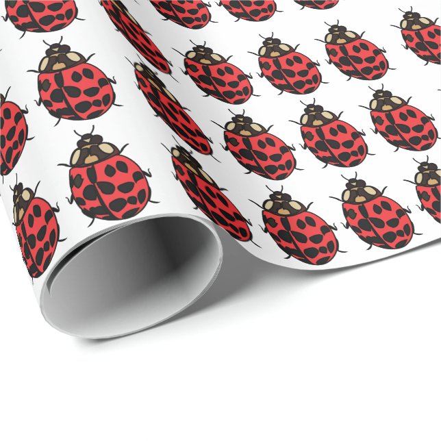 Ladybug Red Black Insect Ladybug Geschenkpapier (Rolleneckpunkt)