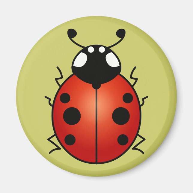 Ladybug Red Black Spots Ladybird Käfer Magnet (Vorne)