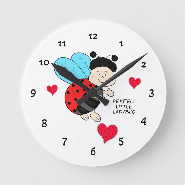 Ladybug Runde Wanduhr (Vorderseite)