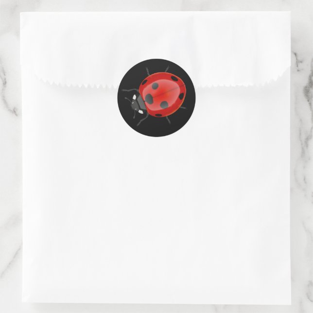Ladybug Runder Aufkleber (Tasche)