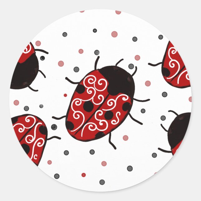 Ladybug Runder Aufkleber (Vorderseite)