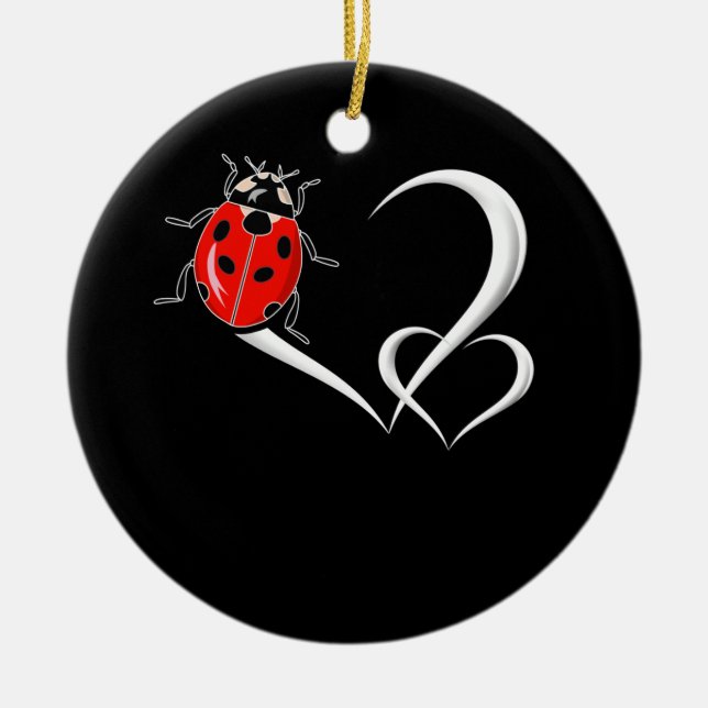 Ladybug sammelt Käfer Käfer Herz Ladybird Keramik Ornament (Vorne)