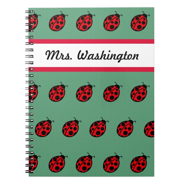 Ladybug School Notebook Geschenk für Lehrer Notizblock (Vorderseite)