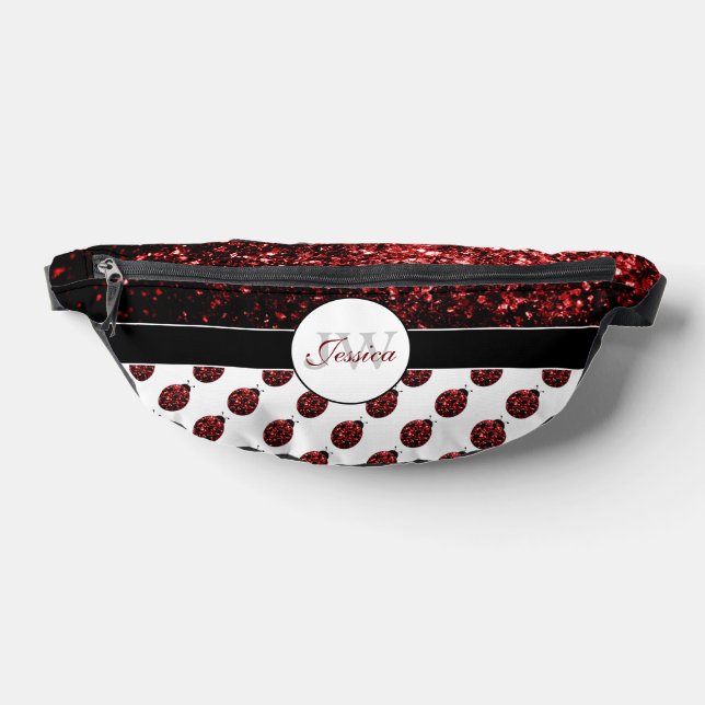 Ladybug scintille rouge motif blanc personnalisé M (Poser)