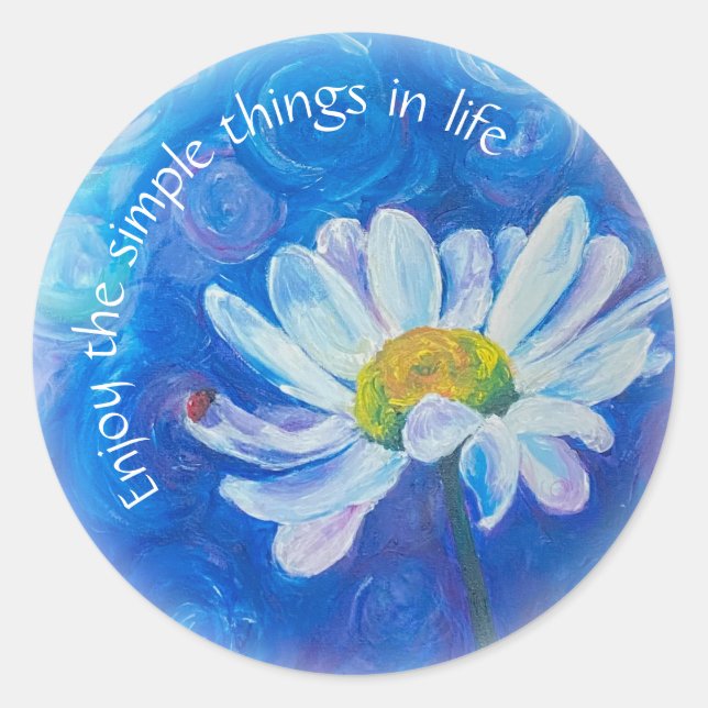 "Ladybug Serenade" Blumenkleber Runder Aufkleber (Vorderseite)