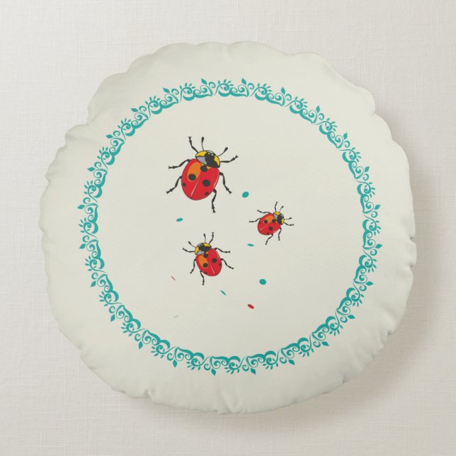LadyBug Serie - Rundkissen Rundes Kissen (Vorderseite)