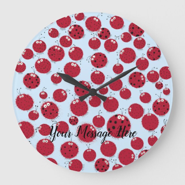 Ladybug Shindig Große Wanduhr (Vorderseite)