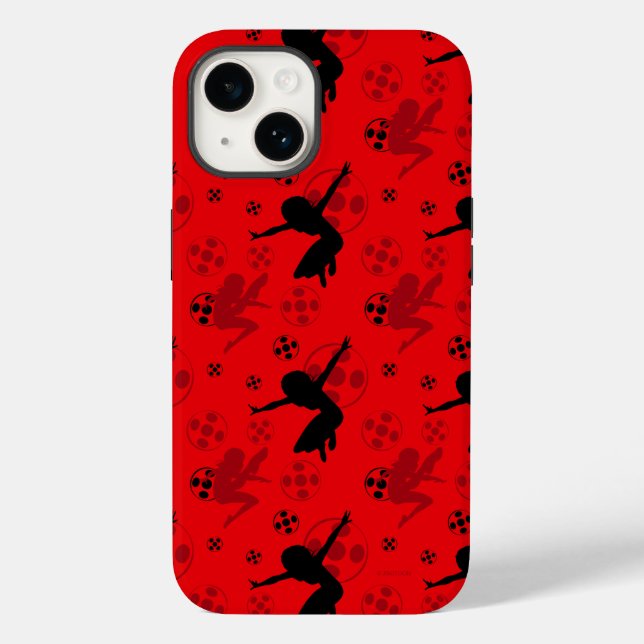 Ladybug Silhouette Red Pattern Case-Mate iPhone 14 Hülle (Rückseite)