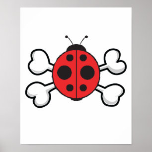 Ladybug Skull und Crossbones Poster