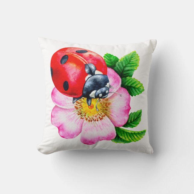 Ladybug Spring Summer Farmhouse Deco Kissen (Vorderseite)