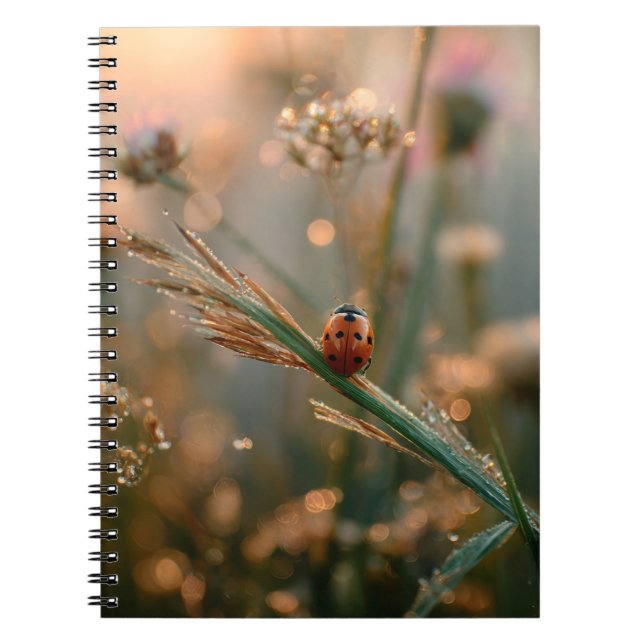 Ladybug Sunrise Meadow Notebook Notizblock (Vorderseite)