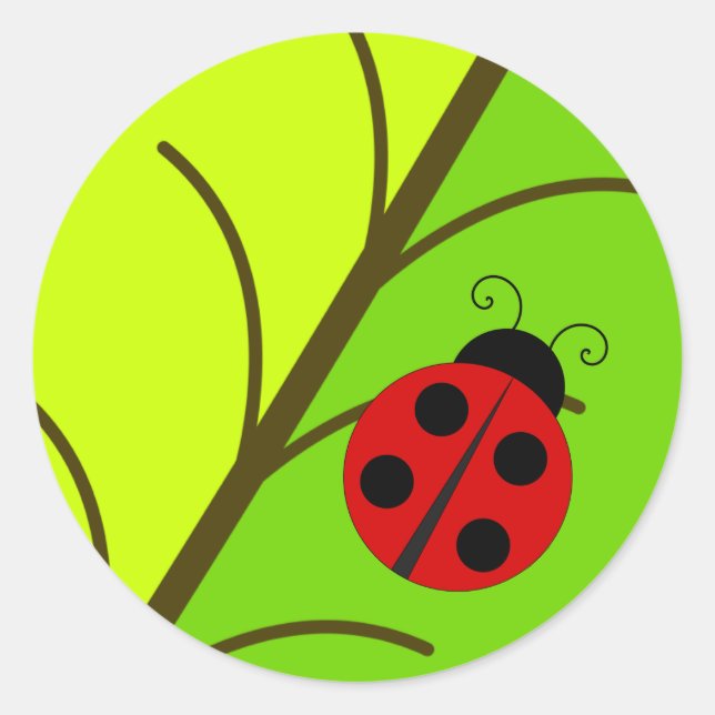 Ladybug Sur Les Stickers Feuille (Devant)