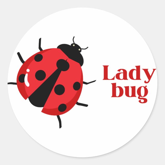 Ladybug Süße Tier Print Classic Round Sticker (Vorderseite)