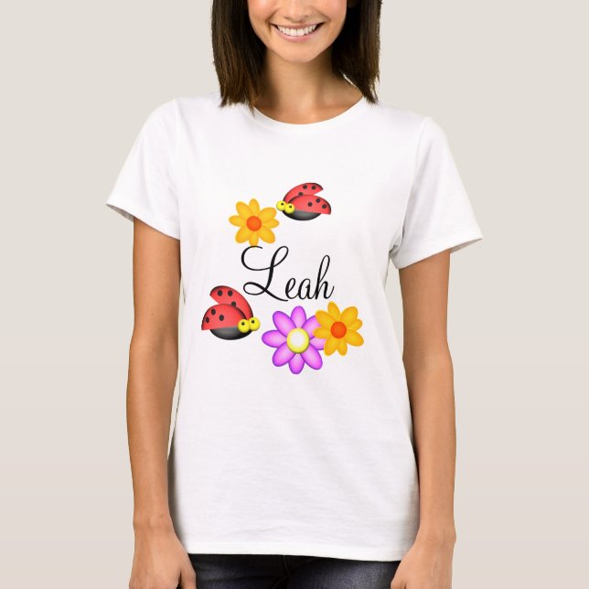 Ladybug und Blume T-Shirt (Vorderseite)