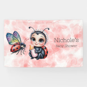 Ladybug und Butterfly Girl Babydusche Banner