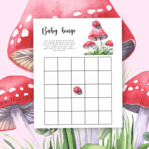 Ladybug und Pilze - Baby Dusche Bingo Spiel