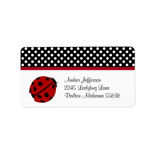 Ladybug und Polka-dot-Adressmarken Adressaufkleber (Vorne)