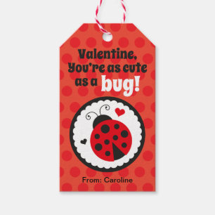 Ladybug Valentine Geschenktafel für Kinder Geschenkanhänger