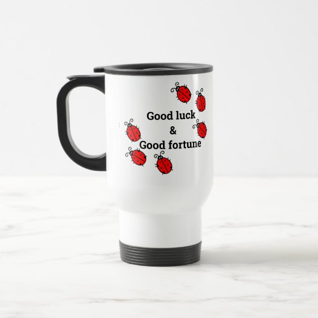 LadyBUG Viel Glück Fortune Family Amulet Foto Coff Reisebecher (Links)