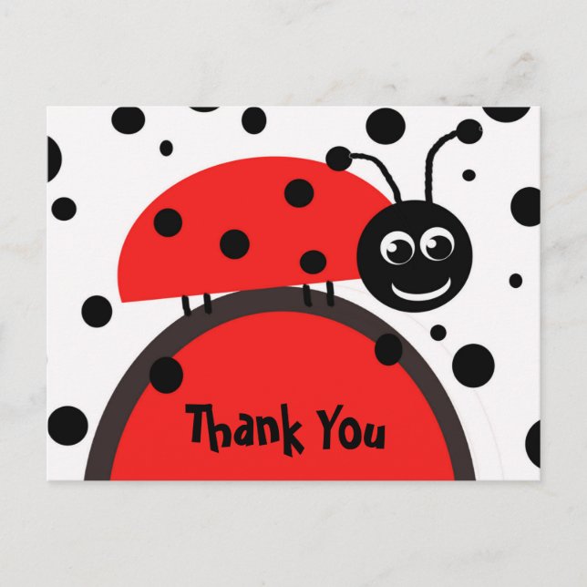 Ladybug Vielen Dank Postcard Postkarte (Vorderseite)
