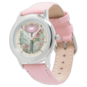 Ladybug viktorianische blumengeschmückte Rose nied Armbanduhr